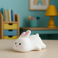 Cute Soft Bunny Night Light for Kids – Warm Glow Silicone Animal Bedside